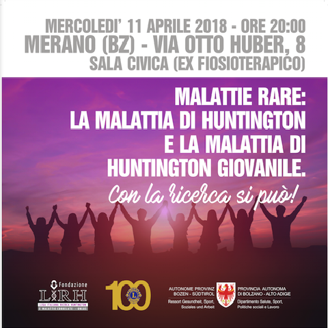 Malattia di Huntington Convegno a Merano 11 04 2018 