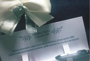 Biglietto con penna ricordo matrimonio LIRH