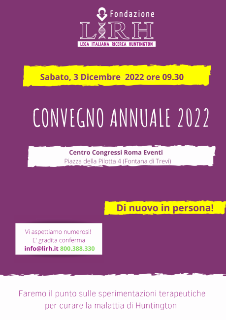 Convegno Annuale LIRH 2022 – Il punto sulle sperimentazioni terapeutiche in corso